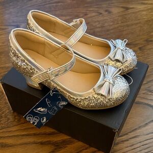 Sparkly Silver Kids Shoes with Bow